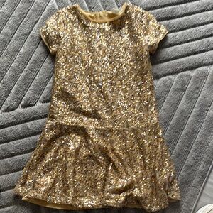 GAP Gold Fit and Flare Short Sleeve Dress for Prom